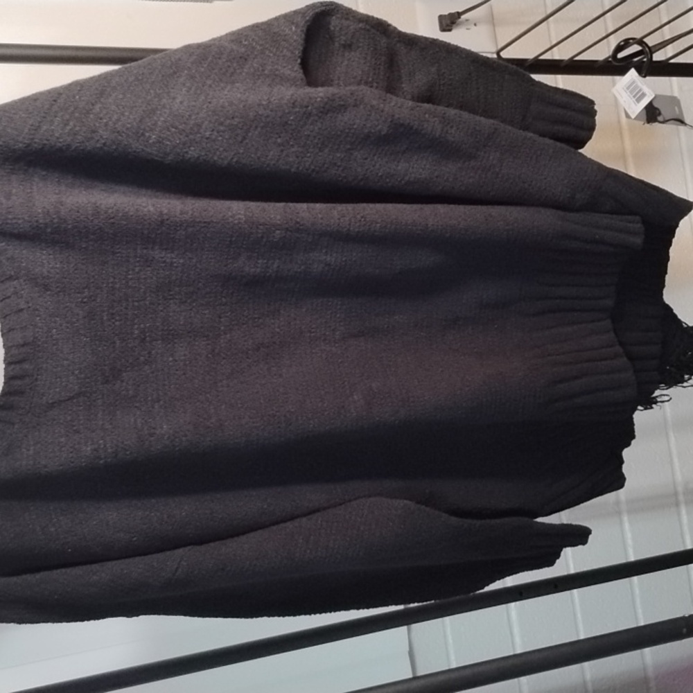 Cotton nylon& rayon knit pull over scoop neck sweater with detachable roll neck